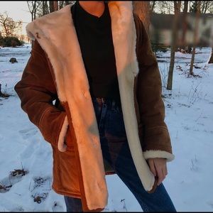 Gallery by Victoria’s Secret Suede Shearling coat